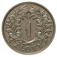 1 złoty 1929, Nominał w wieńcu, bez napisu PRÓBA, Parchimowicz P-128 e, nakład nieznany, nikiel 7...