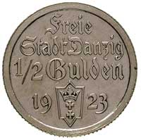 1/2 guldena 1923, Utrecht, Koga, Parchimowicz 59 c, wybite stemplem lustrzanym, ładne i rzadkie