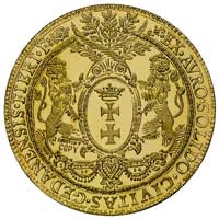 kopia 5 dukatowej donatywy gdańskiej Zygmunta III z 1614 roku, złoto 11.36 g, moneta w oryginalnym..