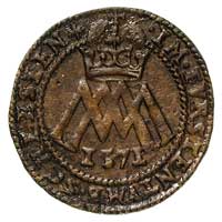 Maksymilian II 1564-1576, liczman 1571, FuS 52, miedź 2.64 g, rzadki