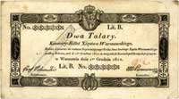 2 talary 1.12.1810, podpis komisarza: Jaraczewski, Miłczak A13b, Lucow 61 (R3)