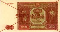 100 złotych 15.05.1946, seria A 1234567 SPECIMEN