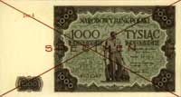 1.000 złotych 15.07.1947, seria A 1234567 SPECIM