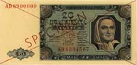 20 złotych 1.07.1948 seria AD 1234567 i AD 89000