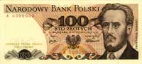 100 złotych 15.01.1975, seria A 0000000, z nadru