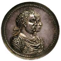 medal autorstwa Jana Höhna jun., wybity z okazji koronacji  pary królewskiej w 1676 r., Aw; W ozdo..
