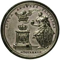 August III - medal koronacyjny, 1733 r., Aw: Popiersie w prawo, w otoku napis D G AVGVSTVS III REX..