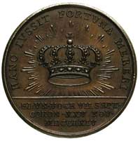 medal koronacyjny Stanisława Augusta Poniatowskiego autorstwa T. Pingo, 1764, Aw: Ufryzowana głowa..