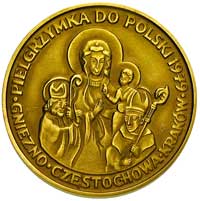 Jan Paweł II - komplet medali z pierwszej pielgrzymki do Polski - autorstwa Stanisławy Wątróbskiej..