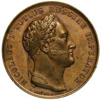 Mikołaj I, medal na pokój z Turcją w Adrianopolu autorstwa H. Gube, 1829 r, Aw: Głowa cara w wieńc..
