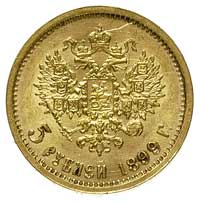 5 rubli 1899, litery îá na rancie, Petersburg, Bitkin 24, Kazakow 158, Fr. 180, złoto 4.30 g