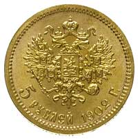 5 rubli 1902, Petersburg, Bitkin 29, Kazakow 252, Fr. 180, złoto 4.30 g