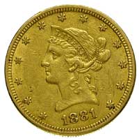 10 dolarów 1881 / O, Nowy Orlean, Fr. 159, złoto 16.69 g, nakład 8.350 sztuk