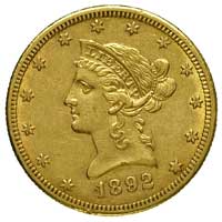 10 dolarów 1892 / CC, Carson City, Fr. 161, złoto 16.66 g, nakład 40.000 sztuk
