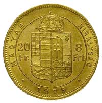 20 franków = 8 forintów 1879 K - B, Krzemnica, Fr. 242, złoto 6.44 g