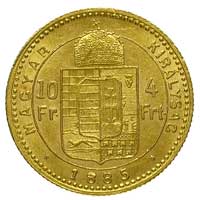 10 franków = 4 forinty 1885 K - B, Krzemnica, Fr. 247, złoto 3.23 g