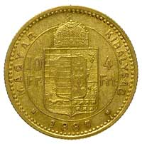 10 franków = 4 forinty 1887 K - B, Krzemnica, Fr. 247, złoto 3.21 g