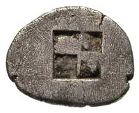 MACEDONIA - Neapolis, drachma /510-480 pne/, Aw: Głowa Gorgony na wprost, Rw: Kwadrat incusum, Sza..
