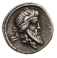 Q. Titius 90 pne, denar, Rzym, Aw: Głowa brodatego mężczyzny w diademie w prawo, Rw: Pegaz w prawo..