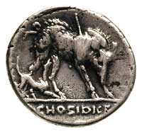 C. Hosidius C.f. Geta, 68 pne, denar, Rzym, Aw: Popiersie Diany w diademie w prawo, przed popiersi..