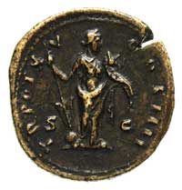 Antoninus Pius 138-161, dupondius, Aw: Popiersie w diademie w prawo, Rw: Annona na wprost z głową ..