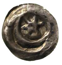 Władca nieokreślony z XIII-XIV wieku, brakteat guziczkowy, lata 1270-1280, Półksiężyc i gwiazda sz..