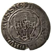 Winrych von Kniprode 1351-1382, półskojec (1 1/3 szylinga), Aw: Tarcza wielkiego mistrza w rozecie..