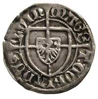 Konrad von Erlichshausen 1441-1449, szeląg, Aw: Tarcza wielkiego mistrza i napis MAGST CORADVS QVI..