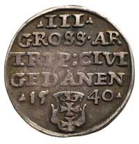 trojak 1540, Gdańsk, na awersie końcówka napisu 