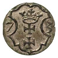 denar 1573, Gdańsk, T. 5, bardzo ładny i rzadki