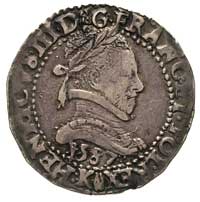 1/2 franka 1587 K, Bordeaux, Duplessy 1131, dobrze zachowany portret króla, patyna