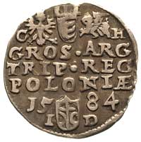 trojak 1584, Olkusz, odmiana z literami G - H po bokach orła i Pogoni, patyna