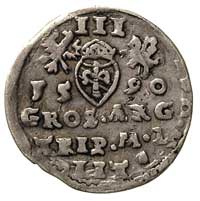 zestaw monet trojak 1590, Wilno (herb Chalecki pod popiersiem -Ivanauskas 1053:207, T. 2), 1590, W..