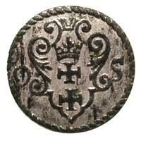 denar 1595, Gdańsk, duże lustro mennicze rzadko spotykane w tym typie monety