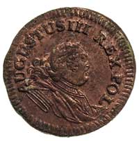 grosz 1755, Gubin, cyfra 3 pod tarczami herbowymi, moneta niezmiernie rzadko spotykana w tak ładny..