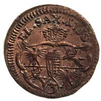 grosz 1755, Gubin, cyfra 3 pod tarczami herbowymi, moneta niezmiernie rzadko spotykana w tak ładny..