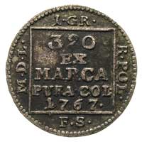 grosz srebrny 1767, Warszawa, korona płaska i sz