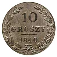 10 groszy 1840, Warszawa, Plage 106, Bitkin 1182, wyśmienicie zachowany egzemplarz
