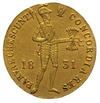dukat 1831, Warszawa, odmiana z kropką przed pochodnią, Plage 269, Fr. 114, złoto 3.47 g