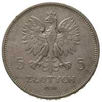 5 złotych 1930, Warszawa, Nike, Parchimowicz 114 c, drobne rysy w tle