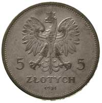 5 złotych 1931, Warszawa, Nike, Parchimowicz 114 d, patyna