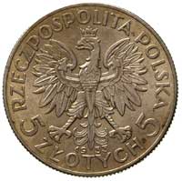 5 złotych 1933, Warszawa, Głowa Kobiety, Parchimowicz 116 c, piękna patyna