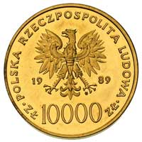 10.000 złotych 1989, Warszawa, Jan Paweł II, złoto 30.93 g, Parchimowicz 369 c, moneta wybita w il..