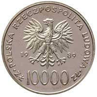 10.000 złotych 1989, Warszawa, Jan Paweł II, srebro 31.66 g, Parchimowicz 369 a, stempel lustrzany..