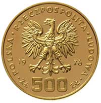 500 złotych 1976, Warszawa, Kazimierz Pułaski, złoto 29.91 g, Parchimowicz 321, moneta wybita stem..
