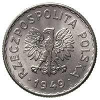 1 złoty 1949, Warszawa, aluminium, Parchimowicz 212 b, wyśmienity egzemplarz