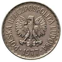 1 złoty 1977, Warszawa, miedzionikiel 7.69 g, moneta wybita na krążku 10 złotówki, Parchimowicz -