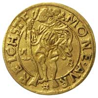 Karol I 1511-1536, dukat 1522, Złoty Stok, FuS 2068, Fr. 3228, złoto 3.49 g, rzadszy typ monety