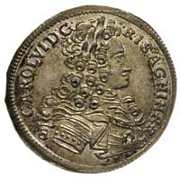 Karol VI 1711-1740, 3 krajcary 1724, Wrocław, FuS 874, pięknie zachowana moneta z delikatną patyną