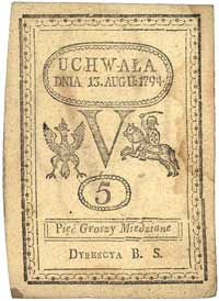 5 groszy miedziane 13.08.1794, Miłczak A8, Lucow